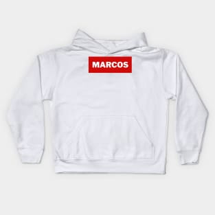 Red Marcos Surname Kids Hoodie